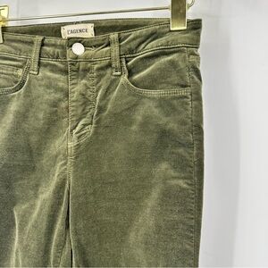 L'Agence Green Velour Margot High Rise Skinny Pants Ivy Womens 25